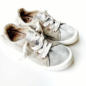 Roxy Girls 1 Bayshore Sneakers Relaxed Comfy Gold Silver